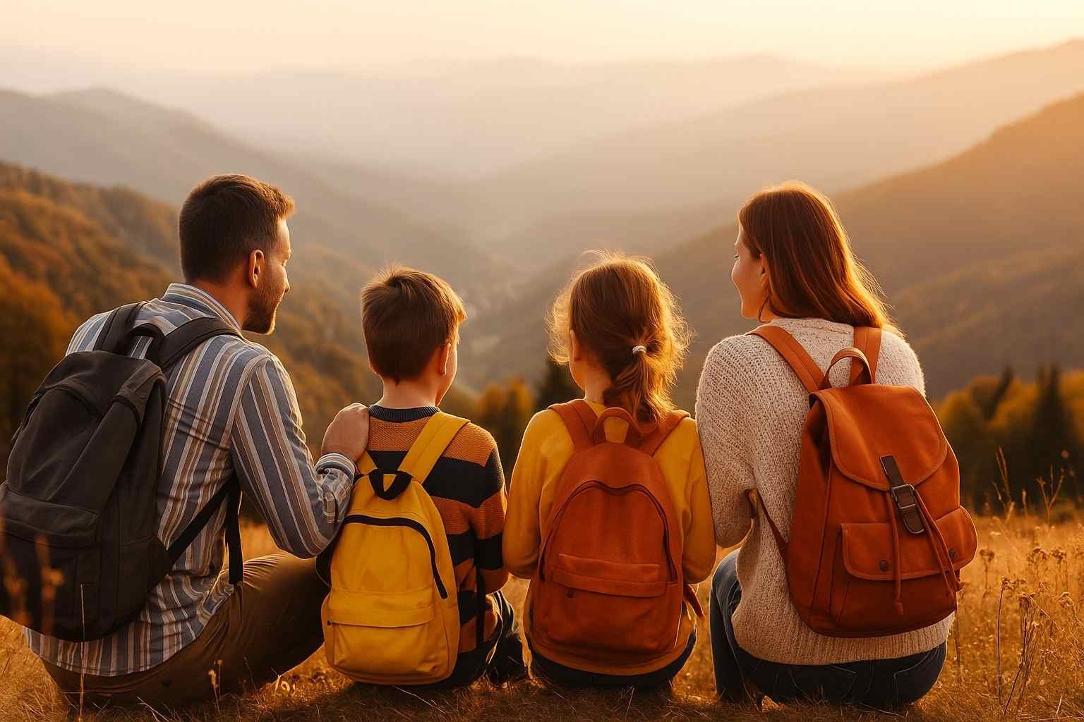 Smiling family walking outdoors on a scenic travel adventure with kids, capturing joy and bonding moments during their journey – family travel quotes