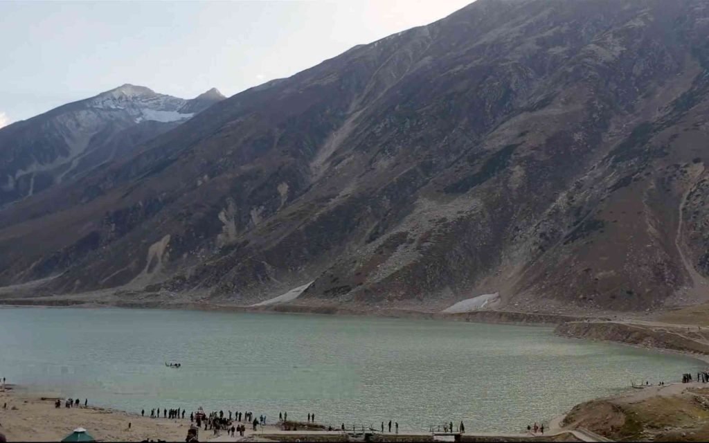 Golden autumn foliage surrounding Jheel Saif ul Malook in October